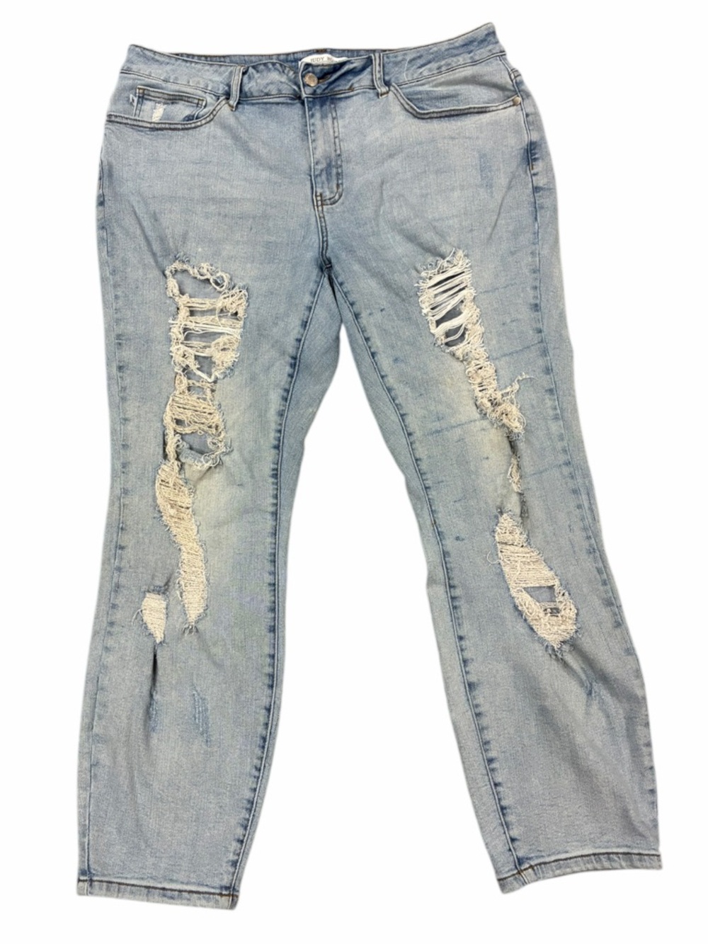 Women’s Judy Blue Light Wash Boyfriend Fit Distressed Jeans sz-18W